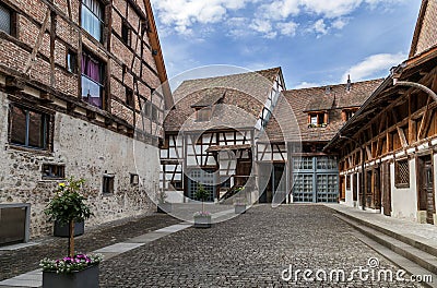 Medieval courtyard Stock Photo