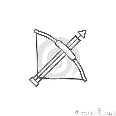 Medieval, crossbow icon. Element of medieval period icon. Thin line icon for website design and development, app development. Stock Photo