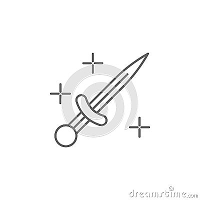Medieval, dagger icon. Element of medieval period icon. Thin line icon for website design and development, app development. Stock Photo