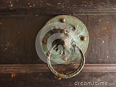 Medieval doorknocker at All Saints` Church Pavement in York, England Stock Photo
