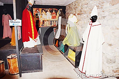 Medieval dresses at the Castle Zumelle, in Belluno, Italy Editorial Stock Photo