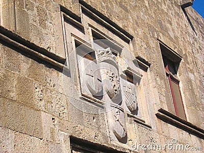 Medieval family crests Stock Photo