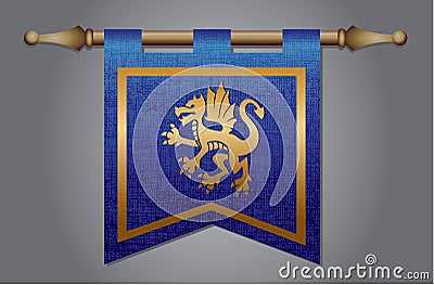 Medieval Flag With Dragon Emblem Royalty Free Stock Photos - Image ...