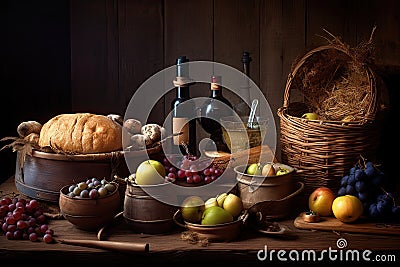 Meat Casserole, Traditional Lamb Ragout, Beef Stew, Pork Goulash, Abstract Generative AI Illustration Stock Photo