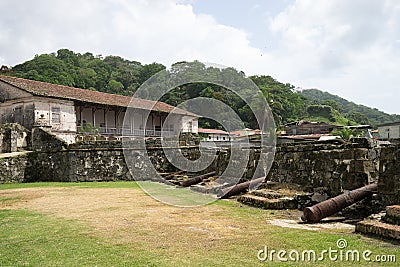 Medieval fort ruins Panama Stock Photo