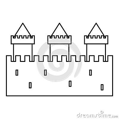 Medieval fortification icon, outline style Vector Illustration