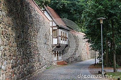 Medieval fortifications in Neubrandenburg Stock Photo