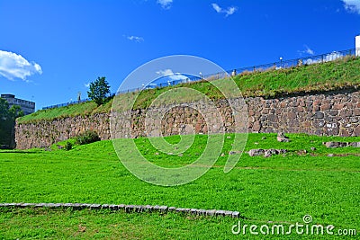 Medieval fortifications in Vyborg, Russia Stock Photo