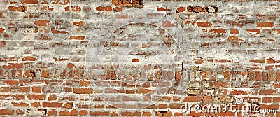 Medieval Fortress Brick White Red Wall Rough Grunge Texture Stock Photo