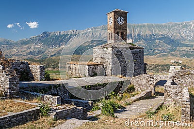 Medieval fortress of Gjirokaster town Stock Photo