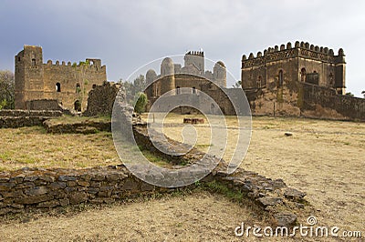 Medieval fortress in Gondar, Ethiopia, UNESCO World Heritage site Stock Photo