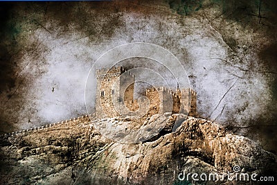 Medieval fortress - toned picture in retro style Stock Photo