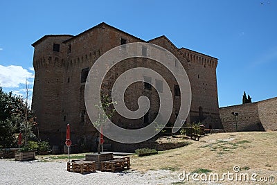 Medieval fortress walls in Cesena, Italy Stock Photo