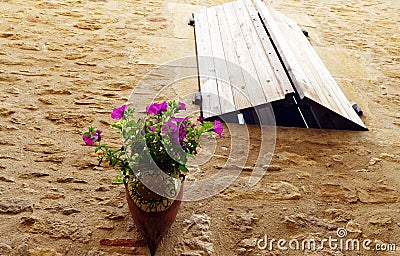 Medieval French house window Stock Photo