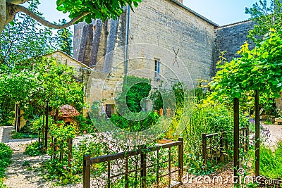 Medieval garden in the french city Uzes Stock Photo