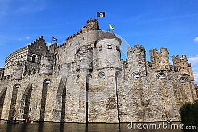 The medieval Gravensteen castle Stock Photo