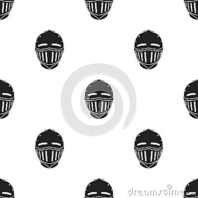 Medieval helmet icon in black style isolated on white background. Vector Illustration
