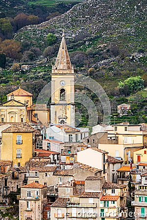 The medieval hill town of Francavilla di Sicilia Editorial Stock Photo