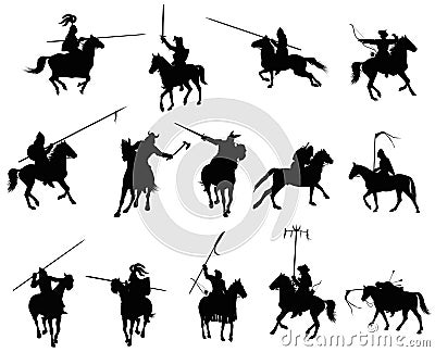 Medieval horsemen Vector Illustration