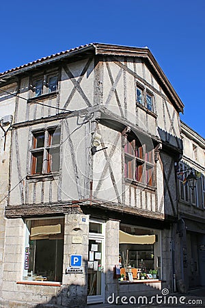 Medieval house in Saint-Jean-D`Angely Editorial Stock Photo