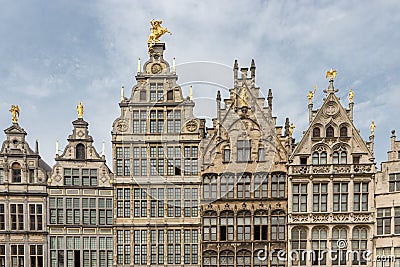 Medieval houses at Grote Markt square in Antwerp, Belgium Stock Photo