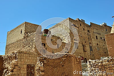 Habbabah village architecture, Yemen Stock Photo