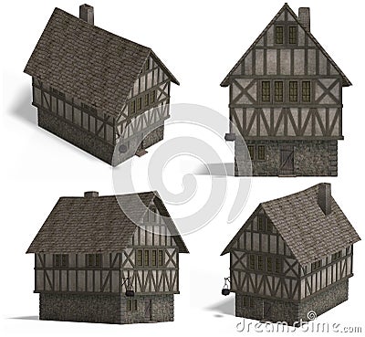 Medieval Houses - Inn Stock Photo