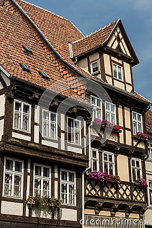 Medieval Houses Quedlinburg Germany Stock Photo