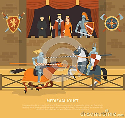 Medieval Joust Illustration Vector Illustration