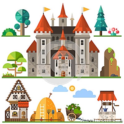 Medieval kingdom element Vector Illustration