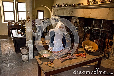 Medieval kitchen Editorial Stock Photo