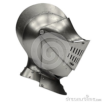 Medieval Knight Armet Helmet Stock Photo