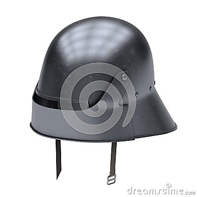 Medieval Knight Sallet Helmet Stock Photo