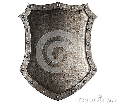 Medieval knight shield isolated Stock Photo