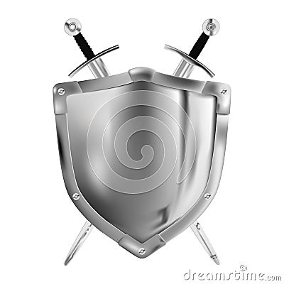 Medieval knight shield and sword Vector Illustration