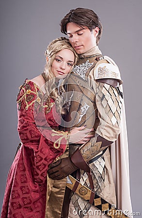 Medieval lovers Stock Photo