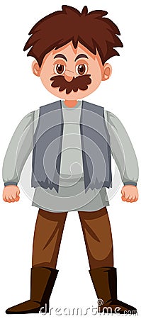 Medieval male historical cartoon characters Vector Illustration