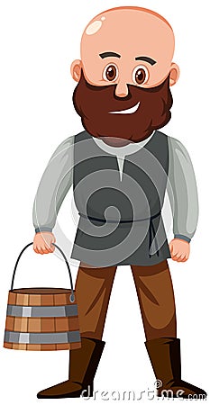 Medieval male historical cartoon characters Vector Illustration