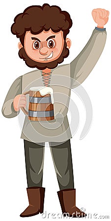 Medieval male historical cartoon characters Vector Illustration