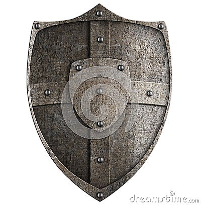 Medieval metal shield Stock Photo