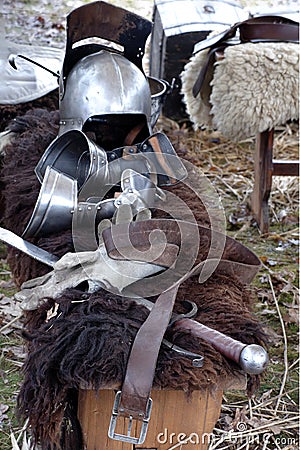 Medieval military equipmen Stock Photo