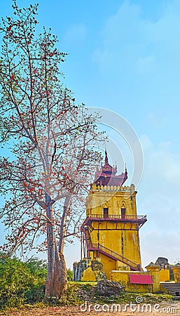 The leaning tower of Ava, Myanmar Stock Photo