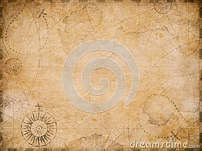 Old nautical treasure map background Stock Photo