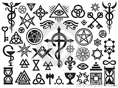 Medieval Occult Signs And Magic Stamps Vector Illustration