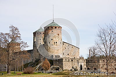 Medieval Olavinlinna castle in Savonlinna, Finland Stock Photo