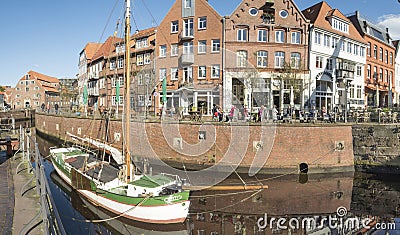 Medieval old town Stade with historical harbour in Germany Editorial Stock Photo