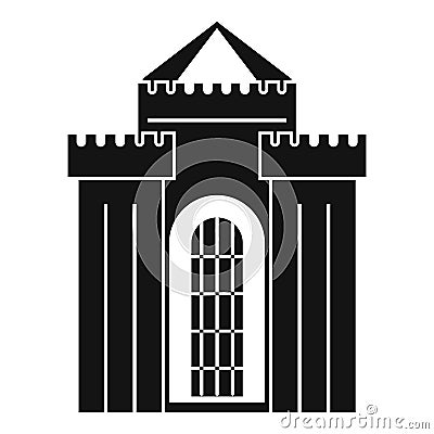 Medieval palace icon, simple style Vector Illustration