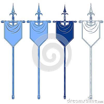 Medieval pennant design on a spear Vector Illustration