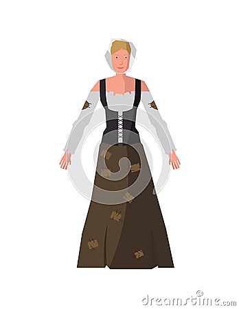 Medieval Poor Woman Stock Photo