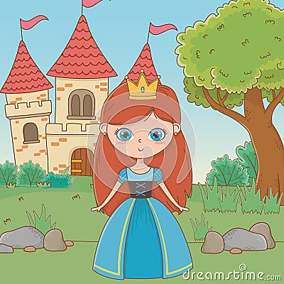 Medieval princess cartoon design vector illustration Vector Illustration